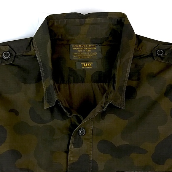 Lucky Brand Other - Lucky Brand Green Military Camo Shirt Sz L $119